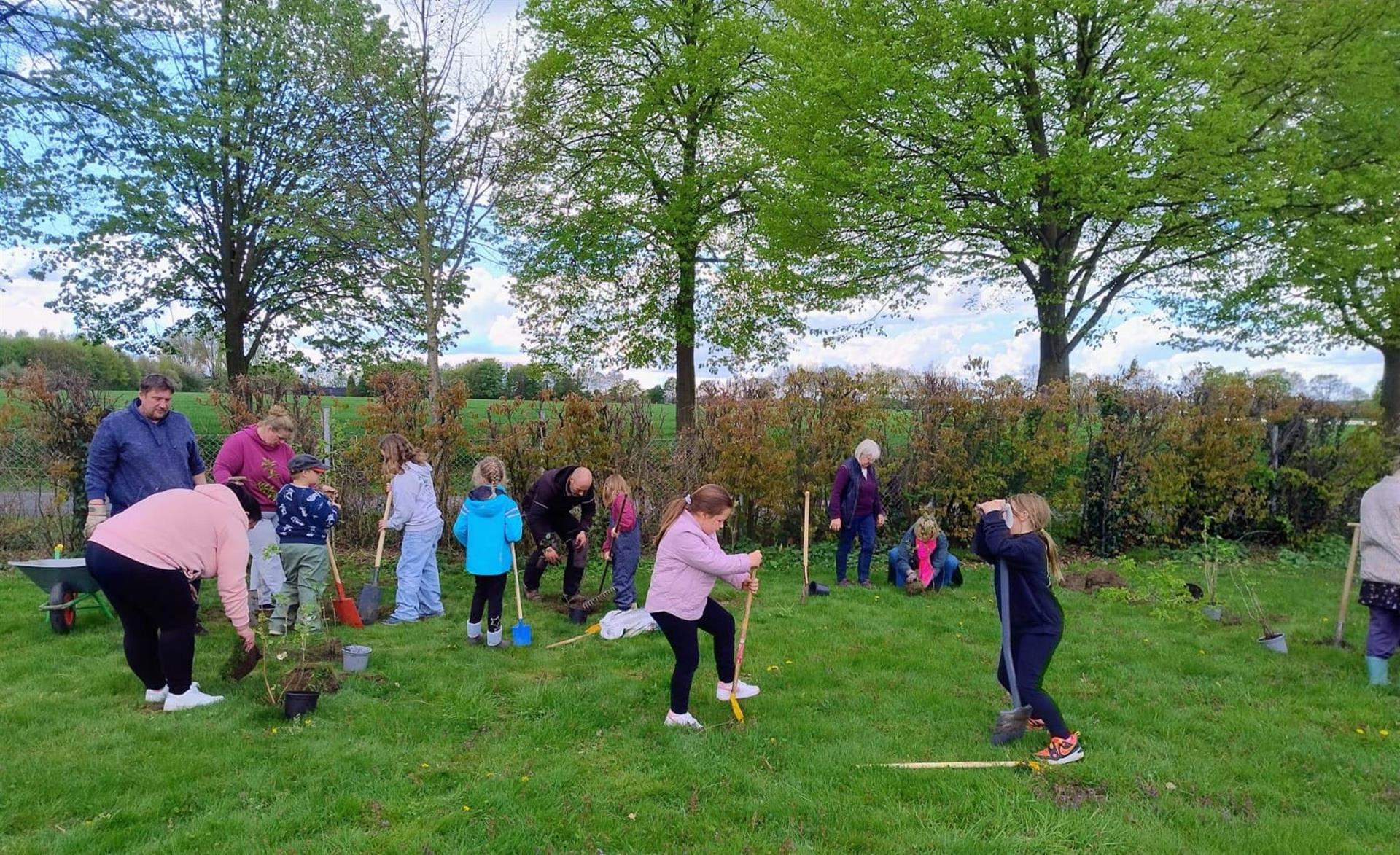 Große Pflanzaktion der Kindergruppe im Kleingartenverein „Fröhliche Morgensonne e.V.“         Alle machten mit